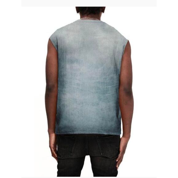 Purple Brand Men's Gray Texture Jersey Sleeveless T-Shirt Small - Picture 2 of 2